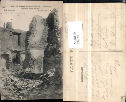 458134,Lothringen Meurthe-et-Moselle Vitrimont Interieur maison zerstörtes Haus