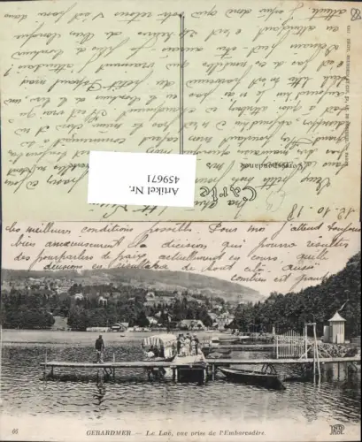 459671,Lothringen Vosges Gerardmer Le Lac vue prise de l Embarcadere Anlegestelle Boot