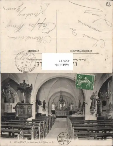 459717,Lothringen Vosges Domremy Interieur de l Eglise Kirche Inneres