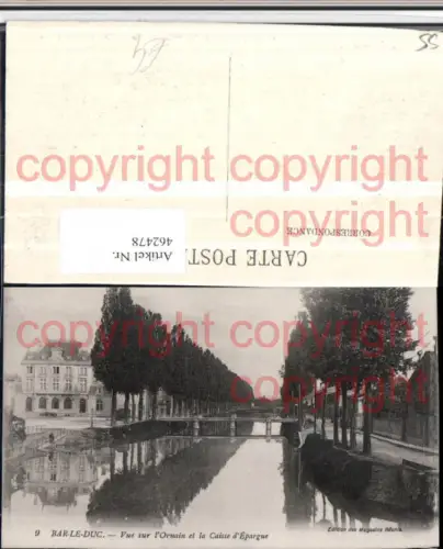 462478,Lothringen Meuse Bar-le-Duc Vue sur Ornain et Caisse Epargue Fluss