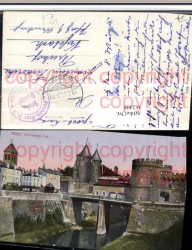462498,Lothringen Moselle Metz Deutsches Tor Brücke Feldpost Fußart. Regt. 8