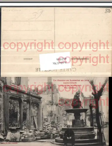 462506,Lothringen Vosges Guerre Raon-l'Etape bombarde Zerstörung Brunnen