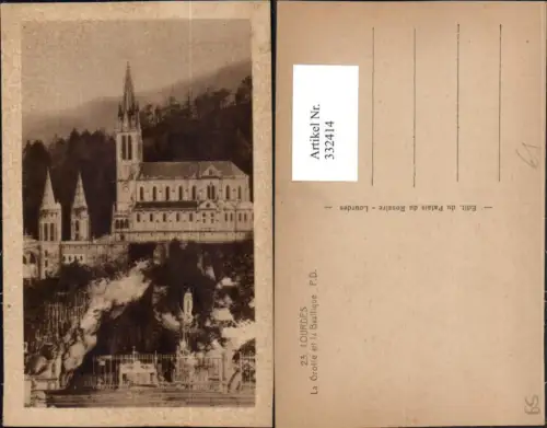 332414,Midi-Pyrenees Hautes-Pyrenees Lourdes La Grotte et la Basilique Kirche