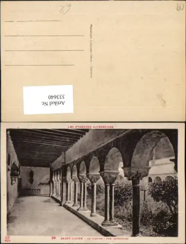333640,Midi-Pyrenees Ariege Saint-Lizier Le Cloitre Vue Interieur Kloster Arkaden