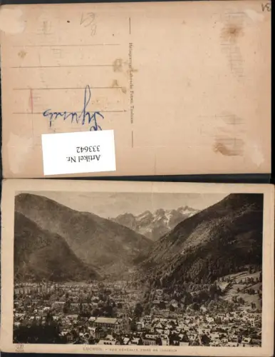 333642,Midi-Pyrenees Haute-Garonne Luchon Vue generale prise de Cazarilh Totale Bergkulisse