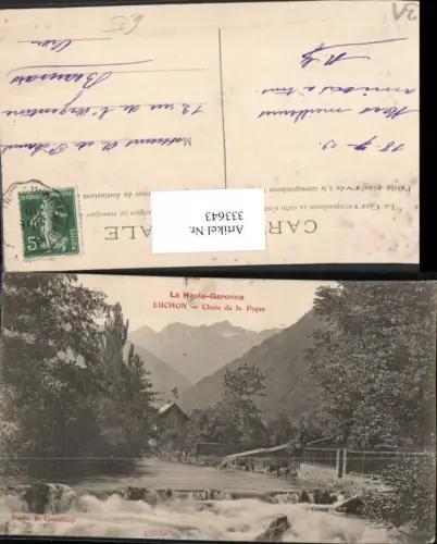 333643,Midi-Pyrenees Haute-Garonne Luchon Chute de la Pique Fluss Wehr Bergkulisse