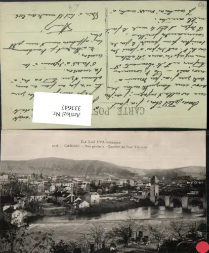 333647,Midi-Pyrenees Lot Cahors Vue generale Quartier du Pont Valentre Totale Brücke