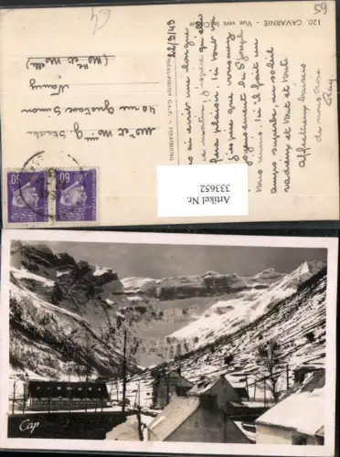 333652,Midi-Pyrenees Hautes-Pyrenees Gavarnie Vue vers le Cirque Hotel Bergkulisse Winterbild