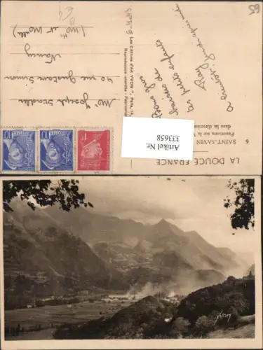 333658,Midi-Pyrenees Hautes-Pyrenees Saint-Savin Panorama sur la Vallee d'Argeles Bergkulisse