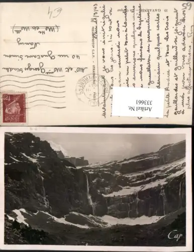 333661,Midi-Pyrenees Hautes-Pyrenees Gavarnie Le Cirque Bergkulisse Wasserfall