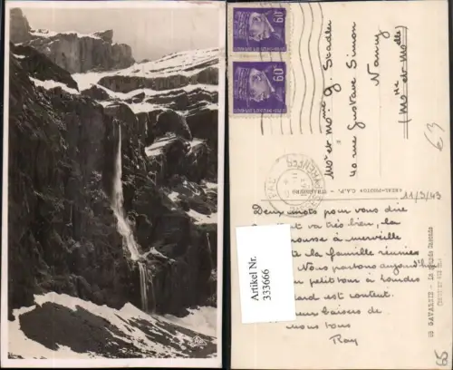 333666,Midi-Pyrenees Hautes-Pyrenees Gavarnie La grande Cascade Wasserfall