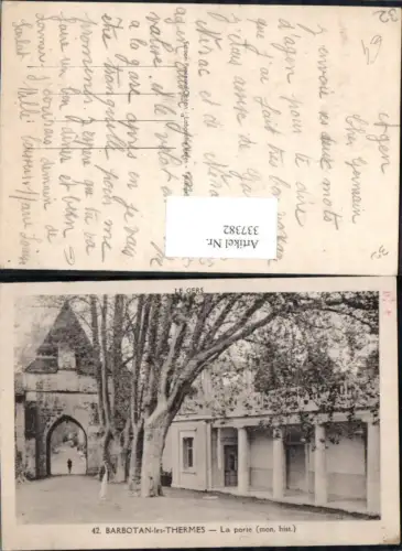 337382,Midi-Pyrenees Gers Barbotan-les-Thermes La porte Bogen Tor