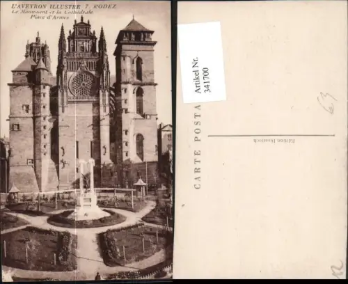 341700,Midi-Pyrenees Aveyron Rodez Le Monument et la Cathedrale Kirche