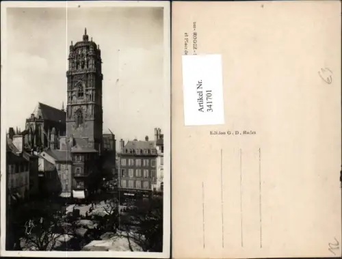 341701,Midi-Pyrenees Aveyron Rodez Son Clocher et Place de la Cite Glockenturm