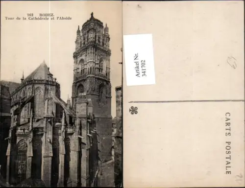 341702,Midi-Pyrenees Aveyron Rodez Tour de la Cathedrale et l'Abside Kirchenturm