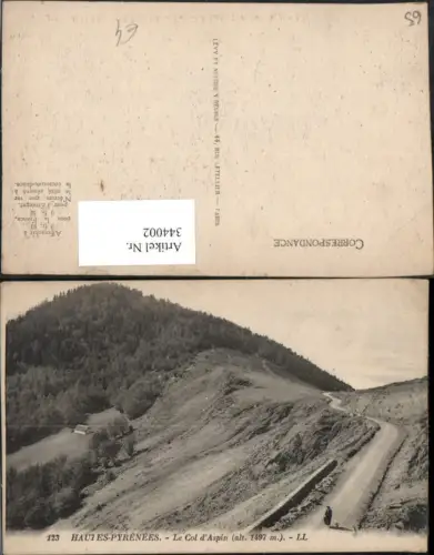 344002,Midi-Pyrenees Hautes-Pyrenees Le Col d'Aspin Bergpass Straße