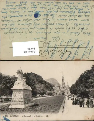 344006,Midi-Pyrenees Hautes-Pyrenees Lourdes L'Esplanade et la Basilique Kirche