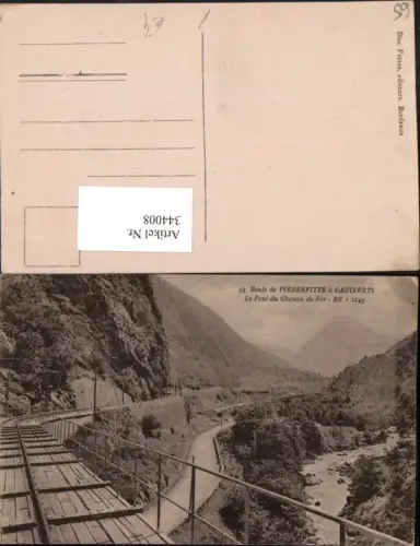 344008,Midi-Pyrenees Hautes-Pyrenees Pierrefitte a Cauterets Pont du Chemin de Fer Brücke
