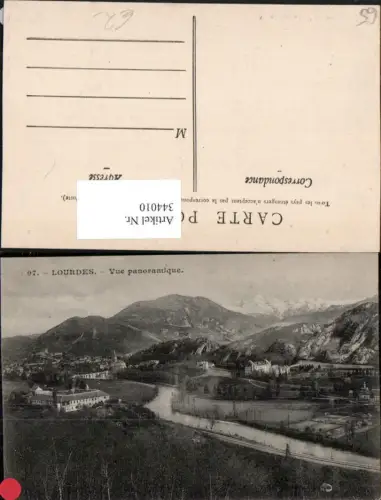 344010,Midi-Pyrenees Hautes-Pyrenees Lourdes Vue panoramique Totale Bergkulisse
