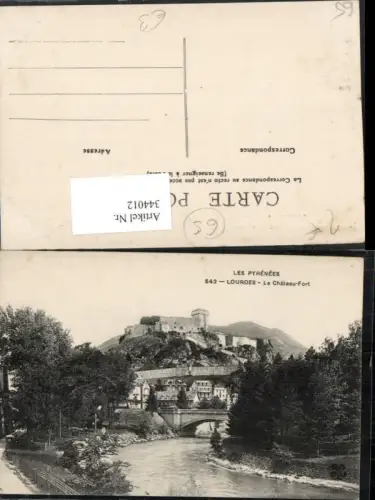 344012,Midi-Pyrenees Hautes-Pyrenees Lourdes Le Chateau Fort Brücke Schloss Festung