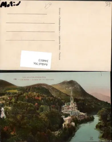 344013,Midi-Pyrenees Hautes-Pyrenees Lourdes Le Gave et la Basilique Kirche