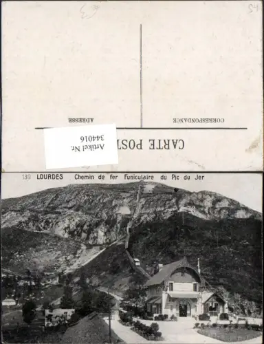 344016,Midi-Pyrenees Hautes-Pyrenees Lourdes Chemin de fer Funiculaire du Pic du Jer Bergbahn