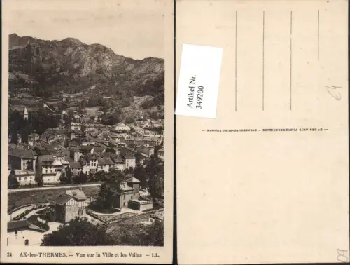 349200,Midi-Pyrenees Ariege Ax-les-Thermes Vue sur la Ville et les Villas Totale