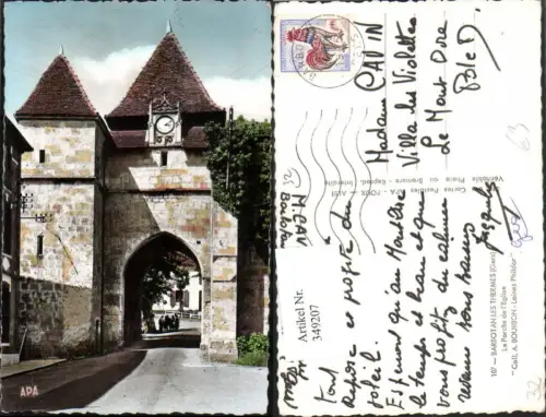 349207,Midi-Pyrenees Gers Barbotan les Thermes Le Porche de l'Eglise Tor