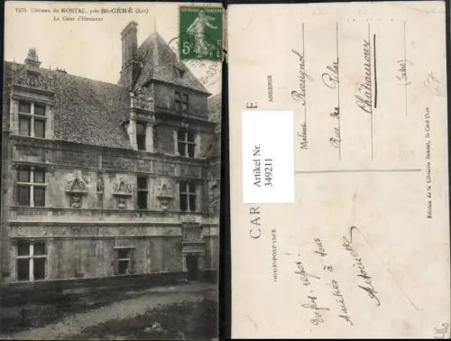 349211,Midi-Pyrenees Lot Chateau de Mntal pres St-Cere La Cour d'Honneur Schloss