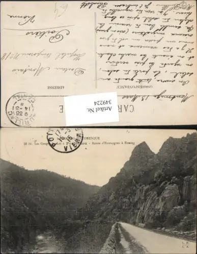 349224,Midi-Pyrenees Aveyron Les Gorges Fontbillou Route d'Entraygues a Estaing