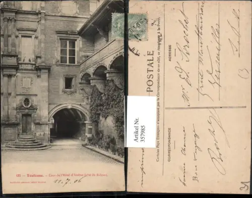 357985,Midi-Pyrenees Haute-Garonne Toulouse Cour de l'Hotel d'Assezat Hof