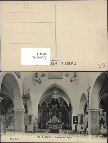 385031,Midi-Pyrenees Hautes-Pyrenees Bartres Interieur de l'Eglise Kirche Innenansicht