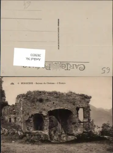 385033,Midi-Pyrenees Hautes-Pyrenees Beaucens Ruines du Chateau Schlossruine