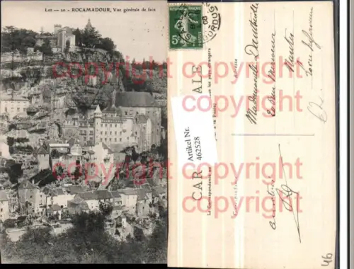462528,Midi-Pyrenees Lot Rocamadour Vue generale de face Totale