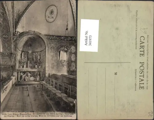 341973,Pays de la Loire Sarthe St Leonard-des-Bois Interieur de l'Eglise Kirche Altar