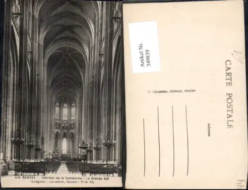 349839,Pays de la Loire Loire-Atlantique Nantes Interieur de la Cathedrale La Grande Nef