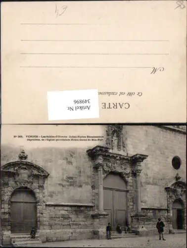 349896,Pays de la Loire Vendee Las Sables d Olonne Jolies Portes Renaissance Eglise Notre Dame de Bon Port