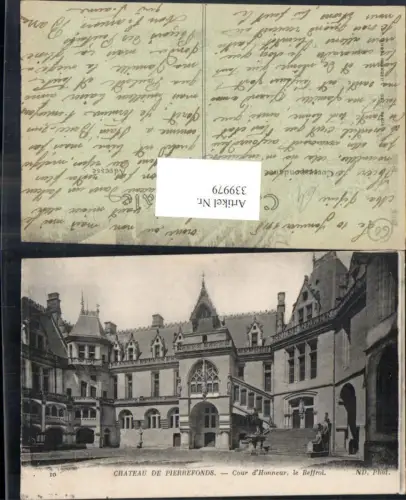 339979,Picardie Oise Pierrefonds Chateau Schloss Cour d Honneur le Beffroi Hof