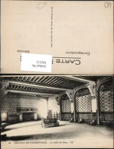 342112,Picardie Oise Chateau de Pierrefonds Salle des Ducs Schloss Saal