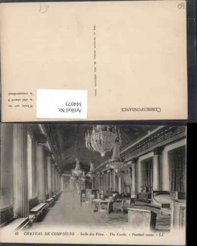 344073,Picardie Oise Chateau de Compiegne Salle des Fetes Schloss Saal