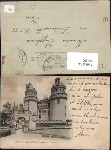 358297,Picardie Oise Chateau de Pierrefonds L'Entree Schloss Eingang