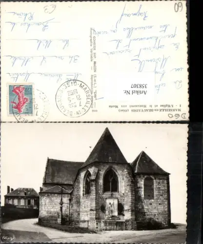 358307,Picardie Oise Marseille-en-Beauvaisis Eglise et le Monument aux Morts Kirche