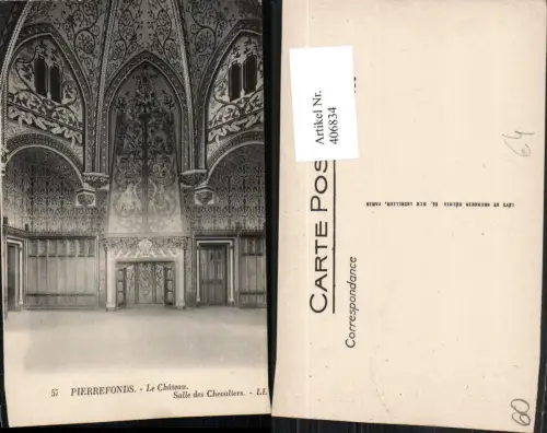 406834,Picardie Oise Pierrefonds Le Chateau Salle des Chevaliers Schloss Saal