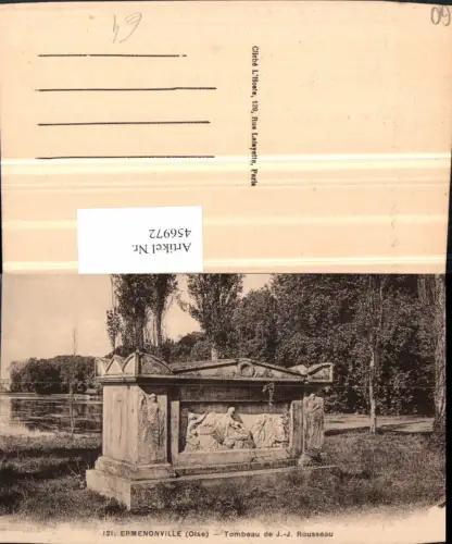456972,Picardie Oise Ermenonville Tombeau J.J. Rousseau Grabmal