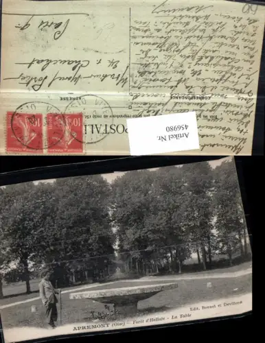 456980,Picardie Oise Apremont Foret d'Hallate Table Tisch