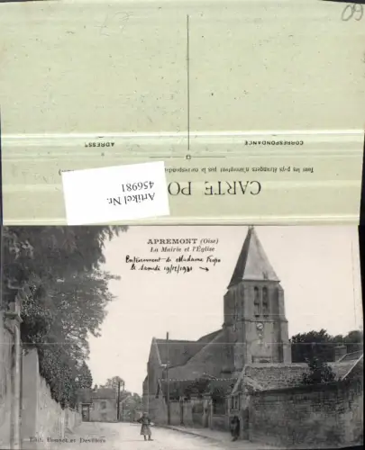 456981,Picardie Oise Apremont La Mairie et Eglise Kirche