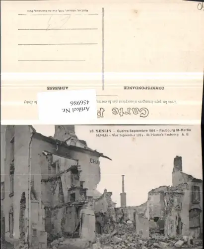 456986,Picardie Oise Senlis Faubourg St-Martin Zerstörung