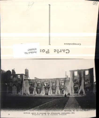456997,Picardie Oise Senlis Propriete Capitaine Fenwick Zerstörung