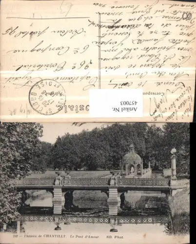 457003,Picardie Oise Chateau de Chantilly Pont Amour Brücke