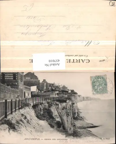 457010,Picardie Somme Ault-Onival Chemin des Douaniers Küste Kliff